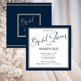 Classic Navy & Gold - Bridal Shower Invitation Einladung