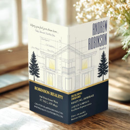 Classic Navy Open House Floor Plan Elegant Detail  Visitenkarten