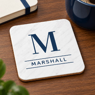 Classic Navy Personalized Family Monogram Initial Getränkeuntersetzer