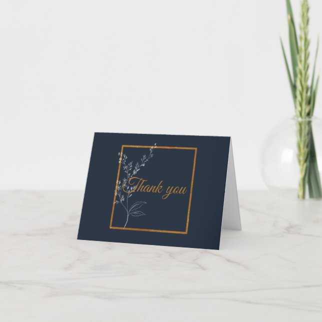 Classic Navy und Gold geklappt Dankeschön Karte (Vorderseite)