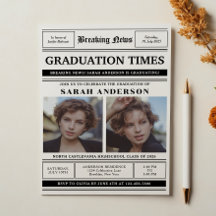 Classic Newspaper Style 2 Foto Graduation Party