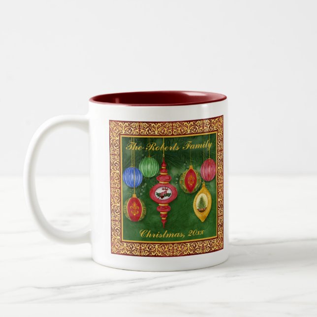 Classic Noël Ornament Famille de Noël Mug (Gauche)
