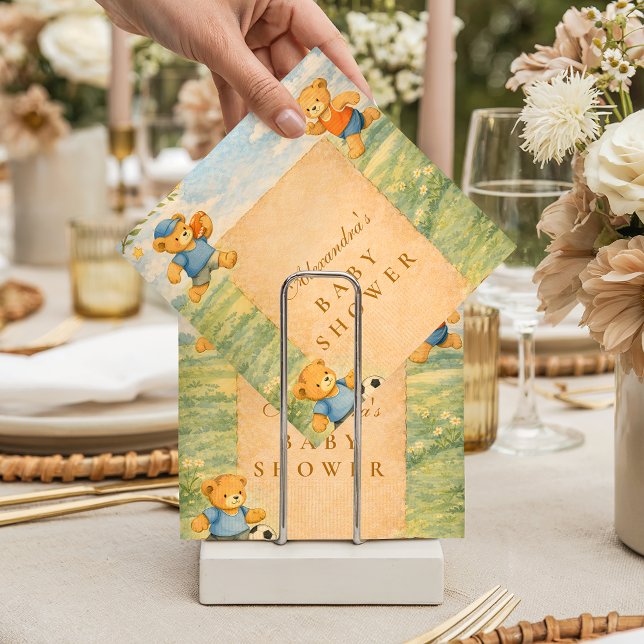 Classic Nursery Sports Bears Baby Shower Serviette (Von Creator hochgeladen)