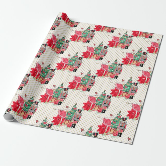 Classic Nutcracker & Princess Weihnachtsgeschenk Geschenkpapier (Ungerollt)