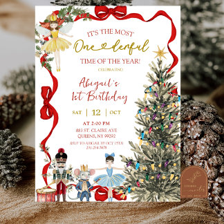 Classic Nutcracker Red Bow Coquette Birthday Einladung
