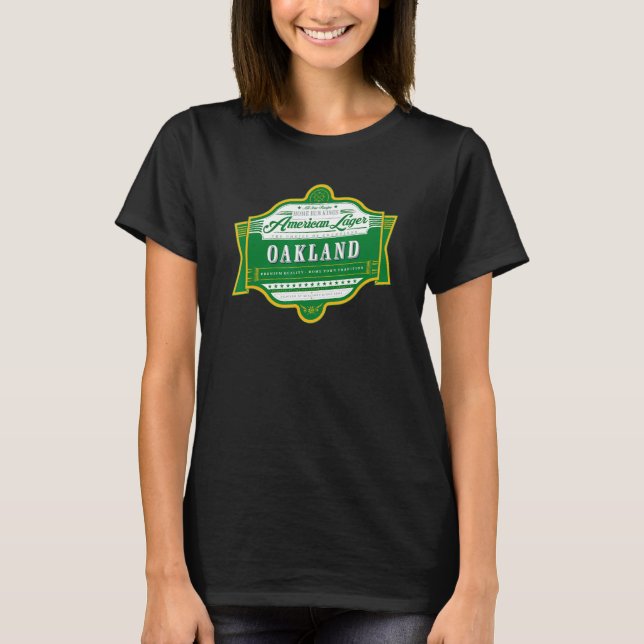Classic Oakland Beer Label   Oakland Pride T-Shirt (Vorderseite)