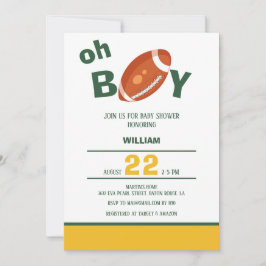 Classic Oh Boy Retro Football Baby Dusche Einladung