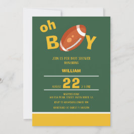 Classic Oh Boy Retro Football Baby Dusche Einladung