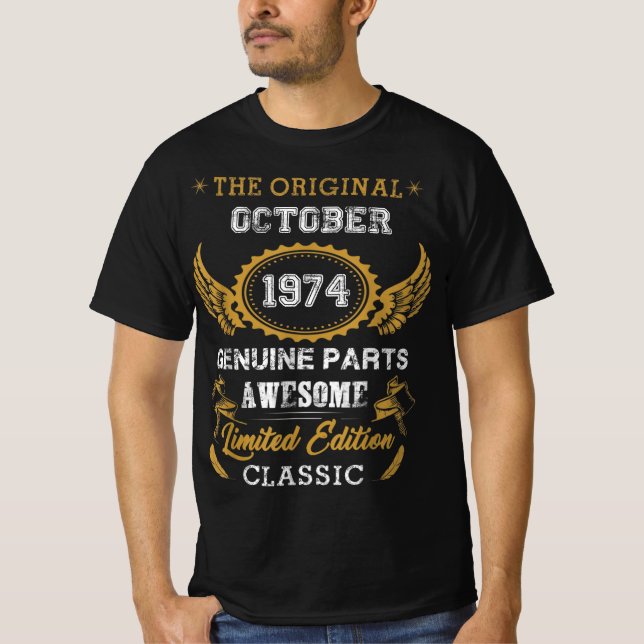 Classic Oktober 1974 Shirt Geburtstagsgeschenke, 1 (Vorderseite)