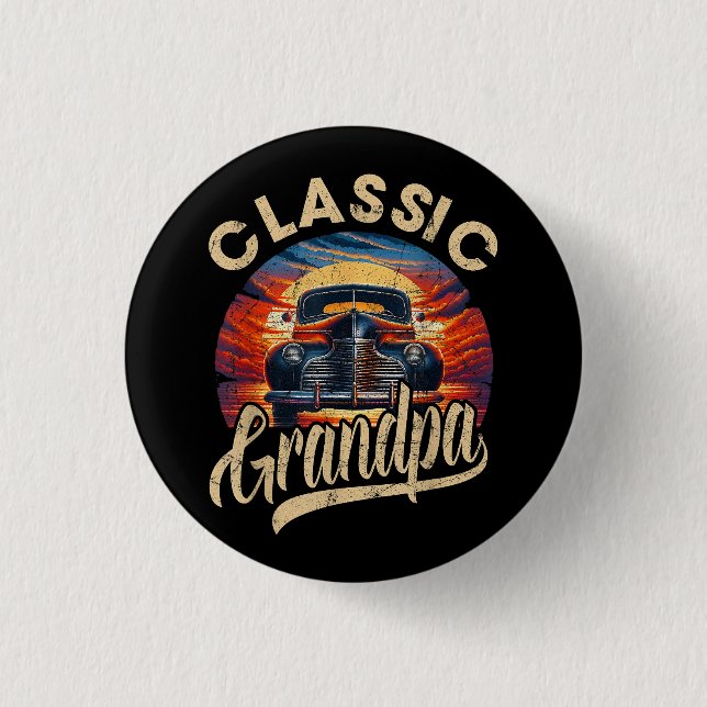 Classic Opa Funny Sprichwort Car Lover Vater Pap Button (Vorderseite)