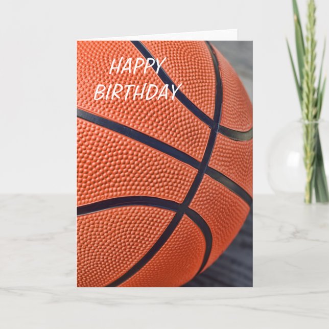 Classic Orange Basketball Happy Birthday Card Karte (Vorderseite)