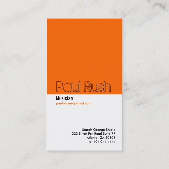 Classic Orange Divider Business Card 2 Visitenkarte (Vorderseite)