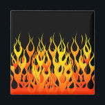 Classic Orange Racing Flames on Fire Magnet<br><div class="desc">Hot rod racy orange on black pin stripe flames graphic design decor that can always make for a great custom gift for yourself or for someone special on your list, these are sure to make an impression on any festive occasions. Email us using the "Ask this Designer" email link below...</div>