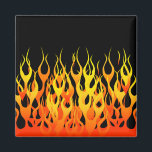 Classic Orange Racing Flames on Fire Magnet<br><div class="desc">Hot rod racy orange on black pin stripe flames graphic design decor that can always make for a great custom gift for yourself or for someone special on your list, these are sure to make an impression on any festive occasions. Email us using the "Ask this Designer" email link below...</div>