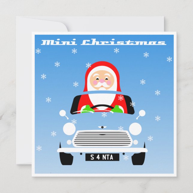 Classic Original Mini Xmas Weihnachtswagen Karte (Vorderseite)