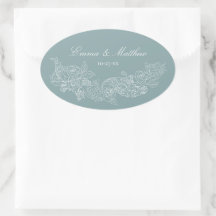 Classic Ornament Dusty Blue Wedding Logo