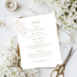 Classic Outline Floral Details Enclosure Card Begleitkarte