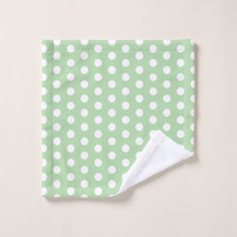 Classic Pale Green Polka Dots Waschlappen