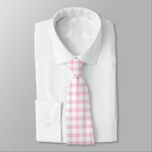 Classic Pastel Pink Gingham Karo Pattern Krawatte