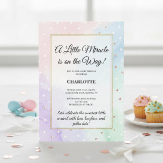 Classic Pastel Polka Dot Elegance Baby Shower  Einladung