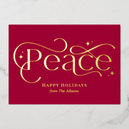 Classic Peace Foil Business Holiday Card Folieneinladung