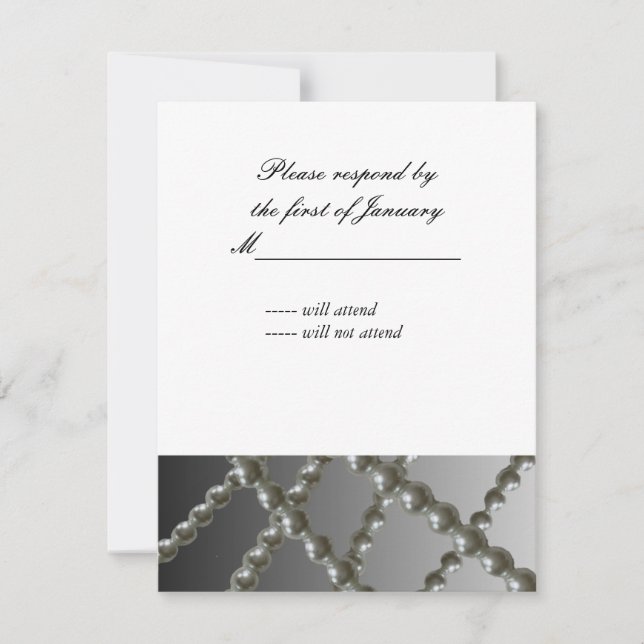 Classic Pearls Repcard RSVP Karte (Vorderseite)