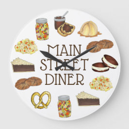 Classic Pennsylvania PA Dutch Amish Food Geschirr Große Wanduhr