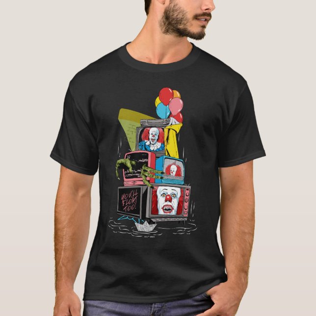 Classic Pennywise TV Stack - You'll Float Too T-Shirt (Vorderseite)