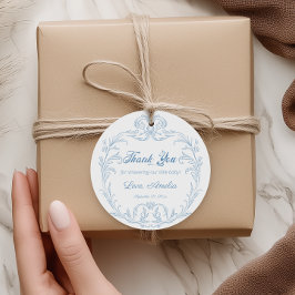 Classic Periwinkle Baroque Filigree Babydusche Geschenkanhänger