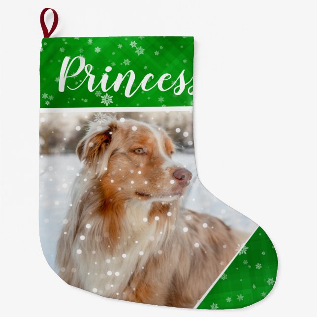 Classic Personalisiert Pet Foto Weihnachten Strump Großer Weihnachtsstrumpf (Vorderseite)