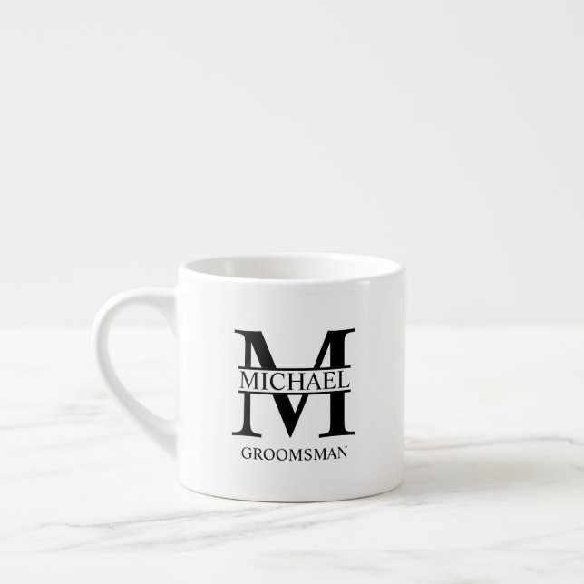 Classic Personalized Groomsman Coffee Mug Espressotasse (Links)