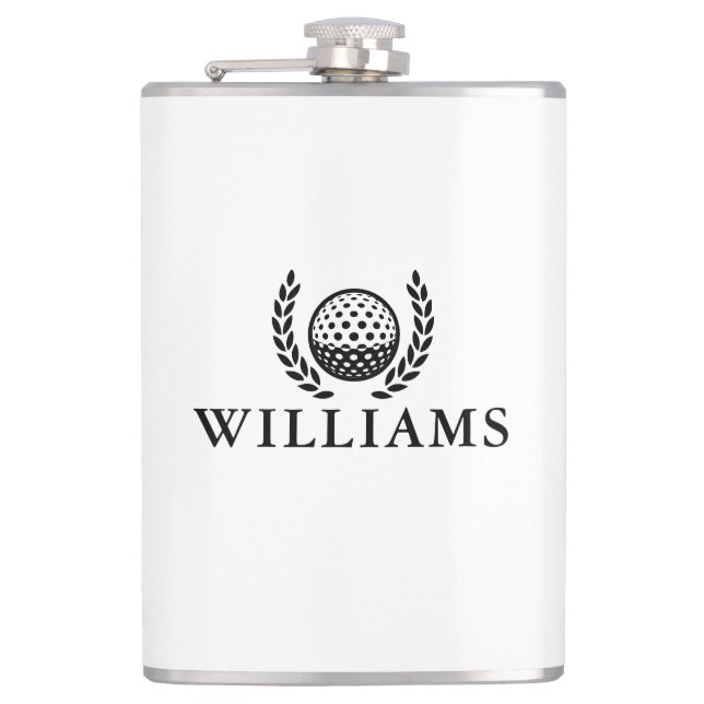 Classic Personalized Name Monogram Golf Ball Flachmann (Vorderseite)