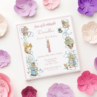 Classic Peter der Rabbit Beatrix Potter Geburtstag Einladung