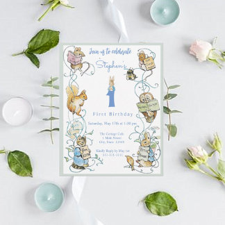 Classic Peter der Rabbit Beatrix Potter Geburtstag Einladung