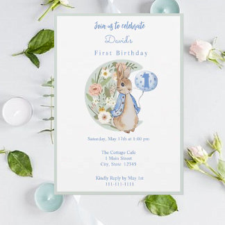 Classic Peter der Rabbit Beatrix Potter Geburtstag Einladung