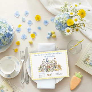 Classic Peter der Rabbit Geburtstagsparty Einladun Einladung