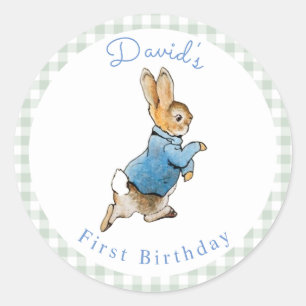 Classic Peter Rabbit Beatrix Potter Birthday Runder Aufkleber