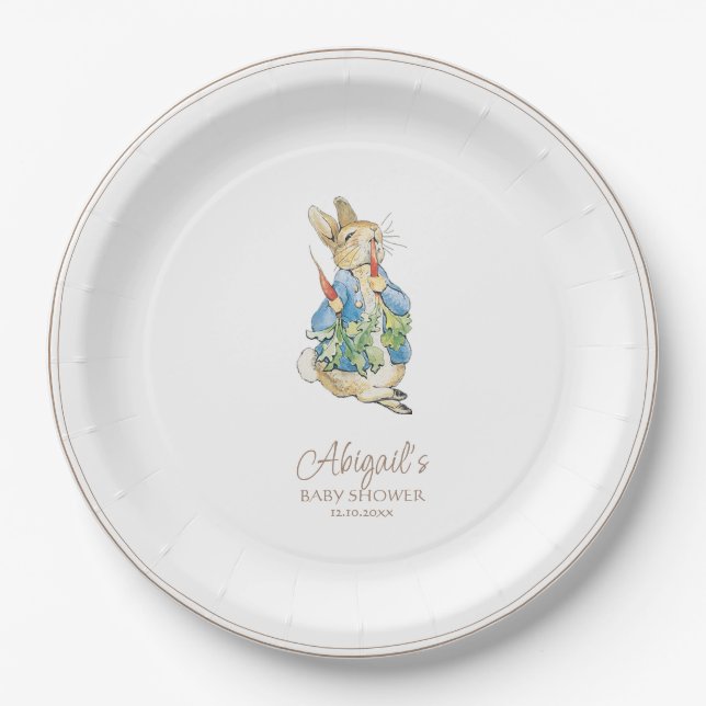Classic Peter the Rabbit Baby Shower Pappteller (Vorderseite)