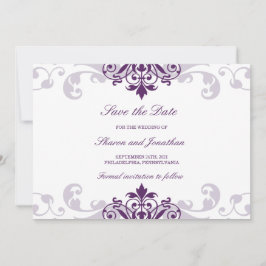 Classic Pflaume Lila Elegante Rodelbahn mit Aussic Save The Date