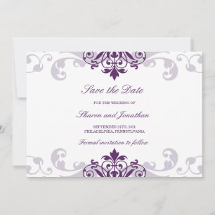 Classic Pflaume Lila Elegante Rodelbahn mit Aussic Save The Date