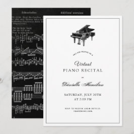 Classic Piano White Virtual Erwägungsgrund Einladu Einladung