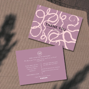 Classic Pink Abstrakte Form Logo danke Visitenkarte