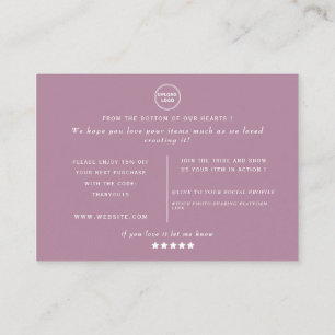 Classic Pink Abstrakte Form Logo danke Visitenkarte