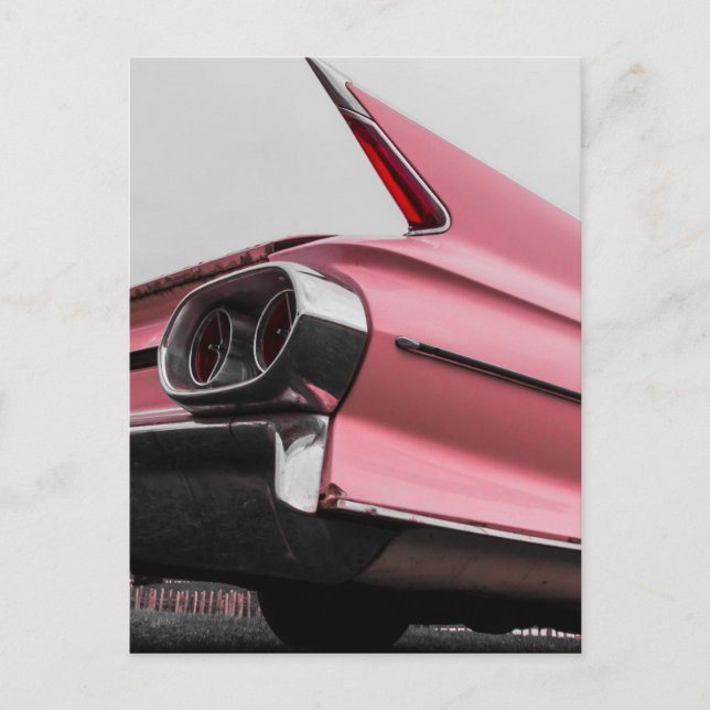 Classic Pink Cadillac Postkarte (Vorderseite)