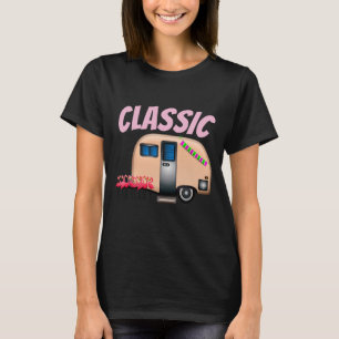 CLASSIC PINK CAMPER TRAILER GEBURTSTAG T - SHIRT