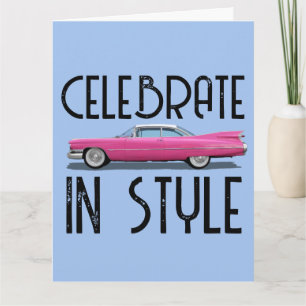 CLASSIC PINK CAR FINDET BIRTHTAGKARTE KARTE