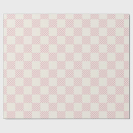 Classic Pink & Cream Diagonal Check Wrapping Paper Geschenkpapier