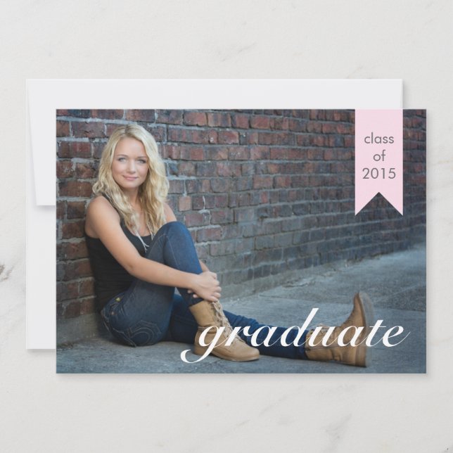 Classic Pink Faire-part de graduation - Invitation (Devant)