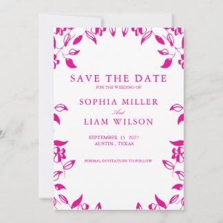 Classic Pink Floral Save the Date Invitation Einladung