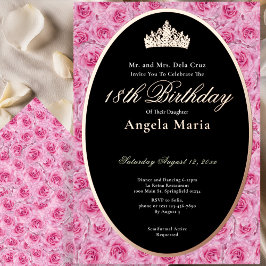 Classic Pink Roses 18th Birthday Debut Rose Gold Folieneinladung